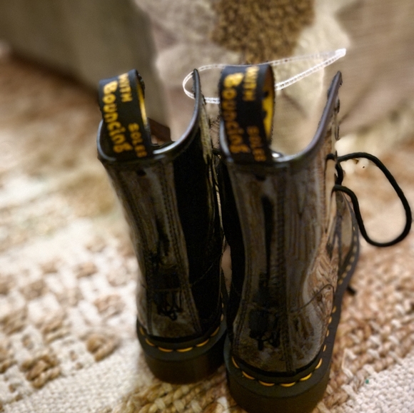 Black Patent Leather Boots Doc Martens New 5M - Picture 10 of 10